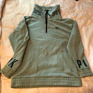 Cowl Neck PINK sweatshirt- size XS light green